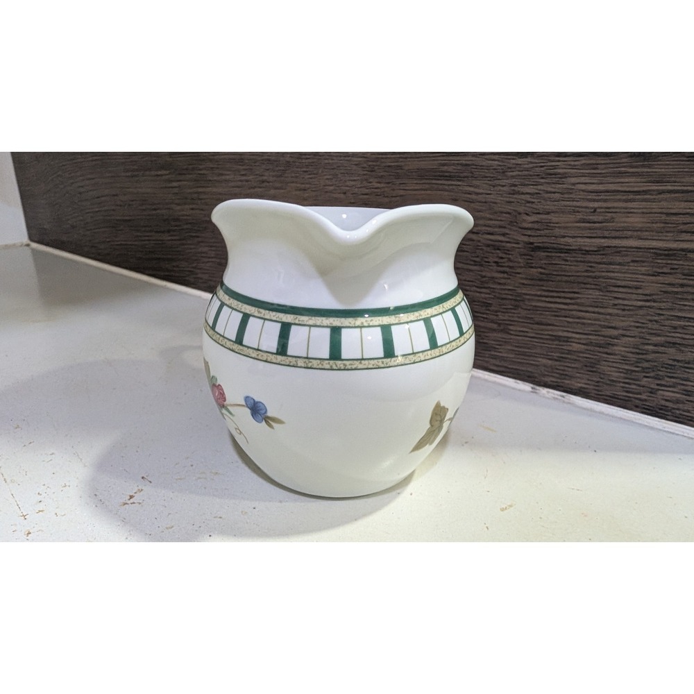 Lenox Casual Images Summer Terrace Creamer Pitcher Floral Green White Ceramic - Picture 4 of 6